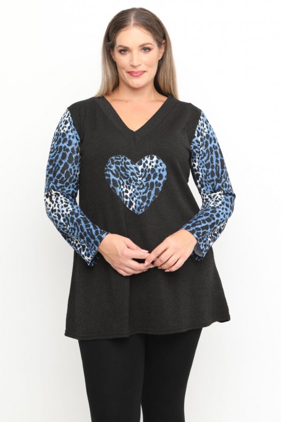 B24-9708LK Μπλούζα Εβαζέ με Πλεκτό - Μπλε