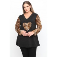 B24-9708LK Μπλούζα Εβαζέ με Πλεκτό - Καφέ