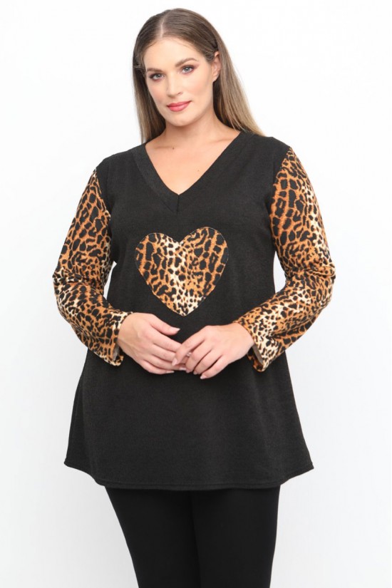 B24-9708LK Μπλούζα Εβαζέ με Πλεκτό - Καφέ B24-9708LK Μπλούζα Εβαζέ με Πλεκτό - Καφέ