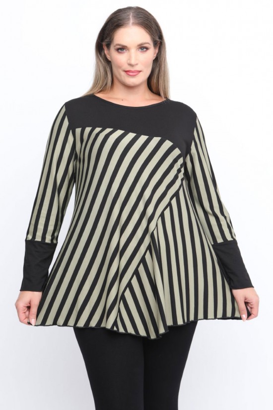 B24-9747R Μπλούζα Εβαζέ με Ρίγες