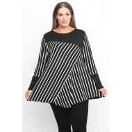B24-9947R Μπλούζα Εβαζέ με Ρίγες