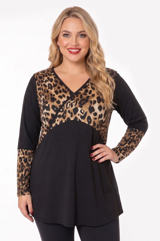 B26-1216 Μπλούζα Εβαζέ - Animal Print